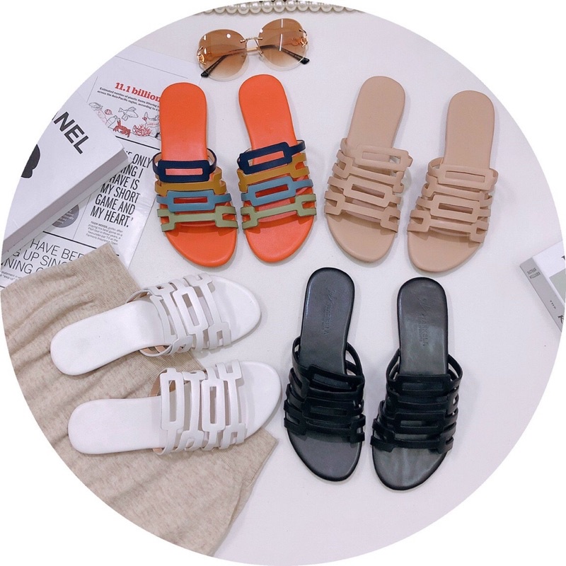 Dép nữ bản ngang cắt LAZE full màu cực đẹp (ảnh thật) - Chị Chảnh Store