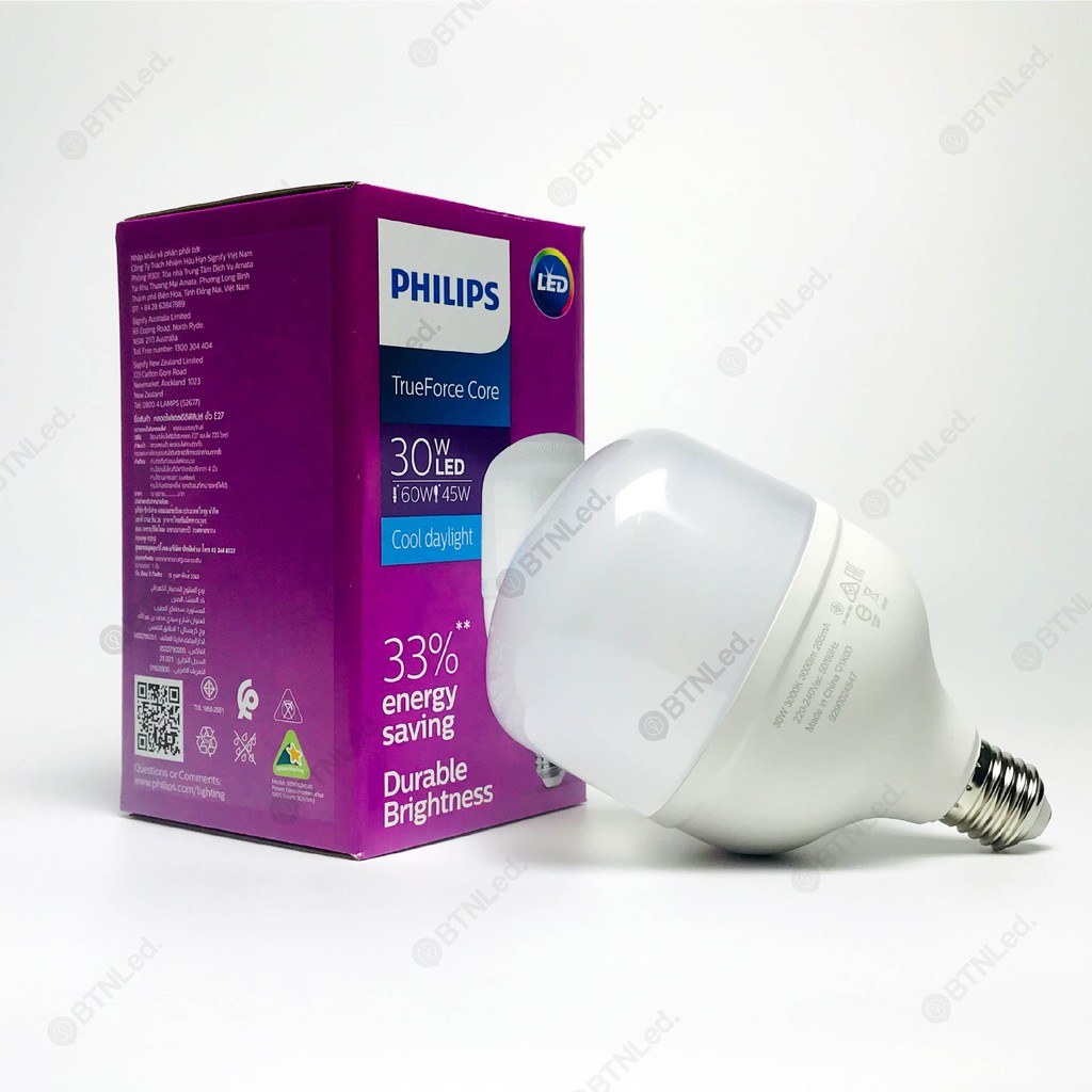 Bóng PHILIPS LED Bulb trụ MV 30W E27 - [HÀNG CHÍNH HÃNG] - Tiết kiệm điện, chất lượng ánh sáng cao