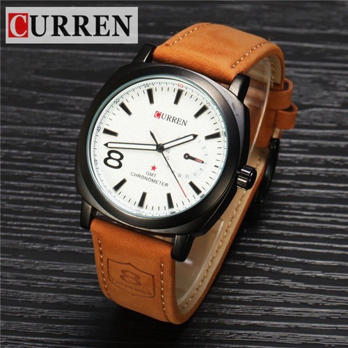 Đồng hồ nam Curren 01 chính hãng, khung thép không gỉ, dây da cao cấp