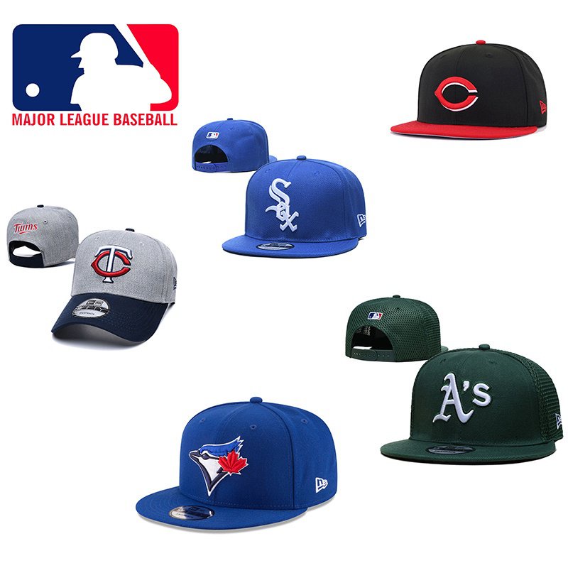 Mũ Bóng Chày Thể Thao hip hop Vừa Vặn In Họa Tiết mlb Major League HtJ9
