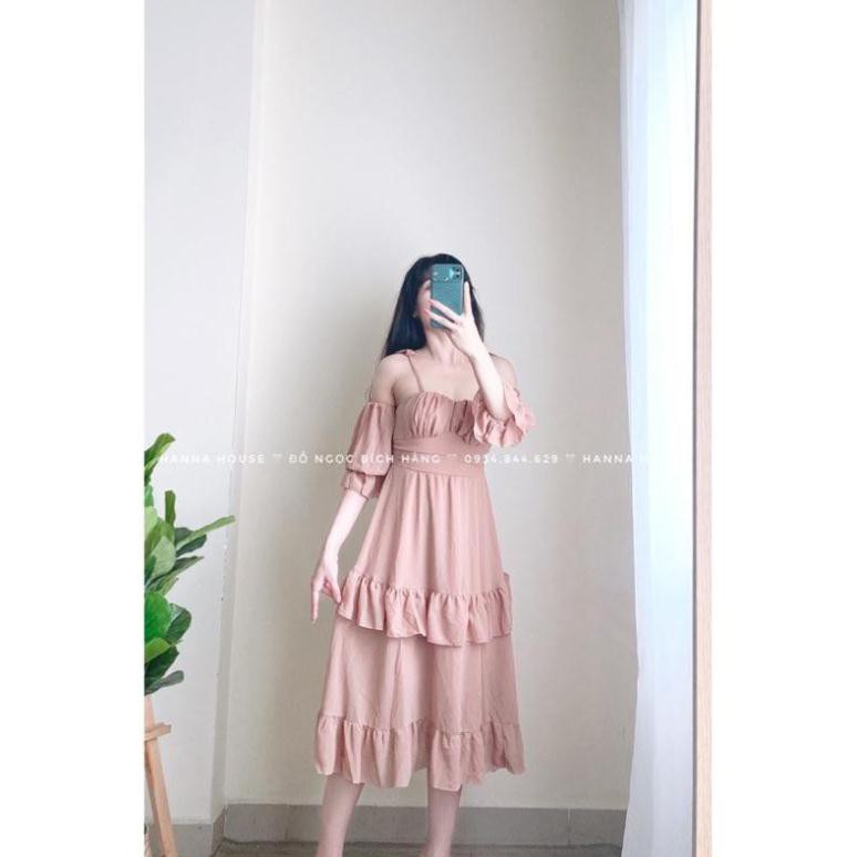 [ẢNH CHÍNH CHỦ]_Đầm Maxi 2 Dây Voan chiffon bèo xếp tầng, tongkhophuonghang 1468 | BigBuy360 - bigbuy360.vn