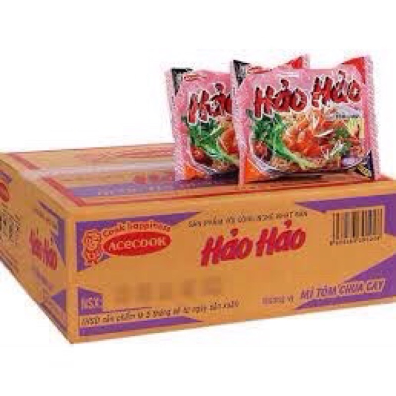 1 thùng  mỳ Hảo Hảo tôm chua cay, mỳ hảo Hảo xào khô, Mỳ gà vàng