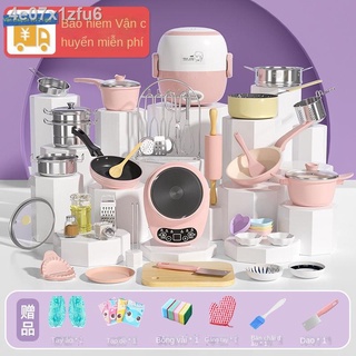  ♂   Sẵn ►▧Đồ chơi nhà bếp mini bé gái play house real cooking set ăn và dùng nhỏ full nấu thật cho 