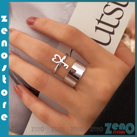 Nhẫn cặp chìa khóa ổ khóa N10, chất liệu hợp kim không gỉ