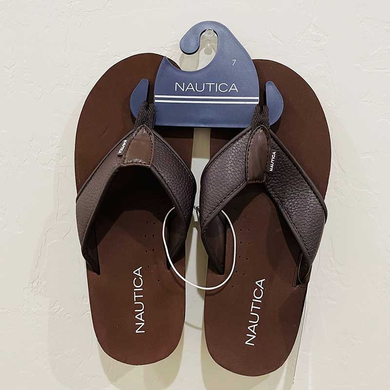 Dép Nautica Logo-Embossed Thong Sandal - Brown