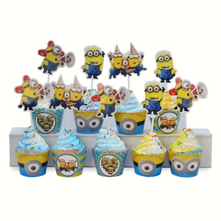 Combo 12 Tem và Lót Ly Cupcake cho bé Trai