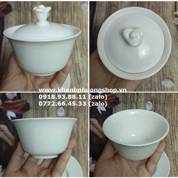 Bộ chén trà có nắp Tulip sứ Minh Long - bộ chén trà có nắp sứ minh long