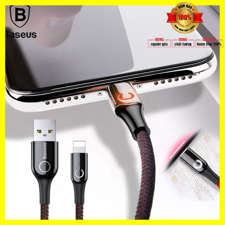 Dây cáp sạc thông minh Lightning tự ngắt nhãn hiệu Baseus Light CALCD-01 Tương thích Apple iPhone / iPad/ iPod