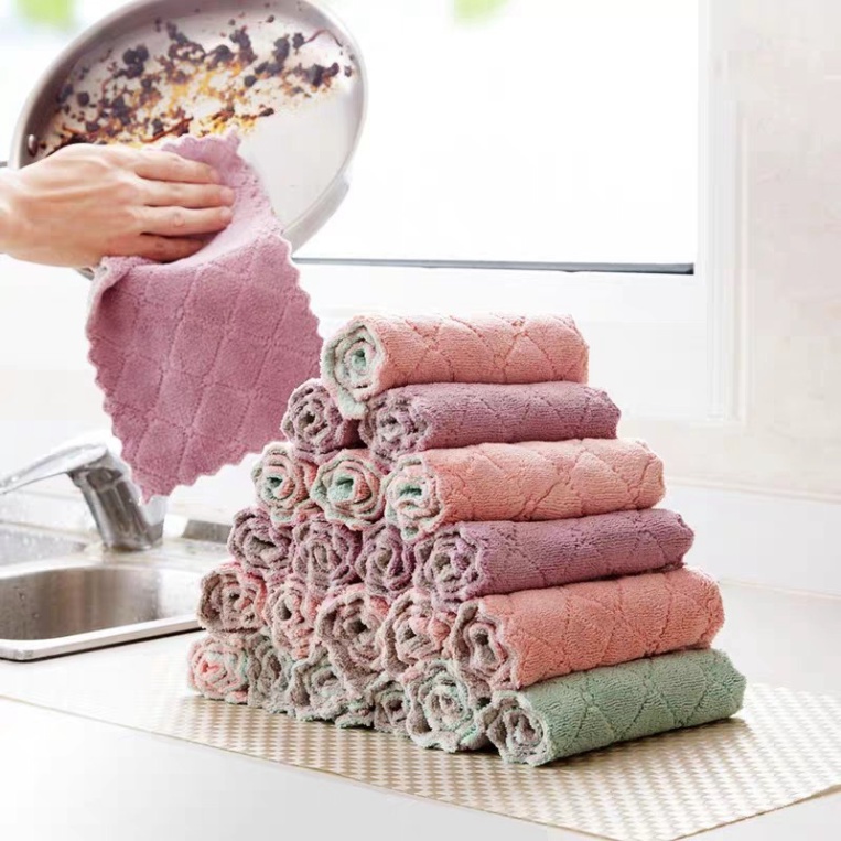Khăn lau bếp, khăn lau tay vuông đa năng chất bông dày dệt mềm mại siêu thấm nước, bảo vệ sức khỏe gia đình A13 | BigBuy360 - bigbuy360.vn