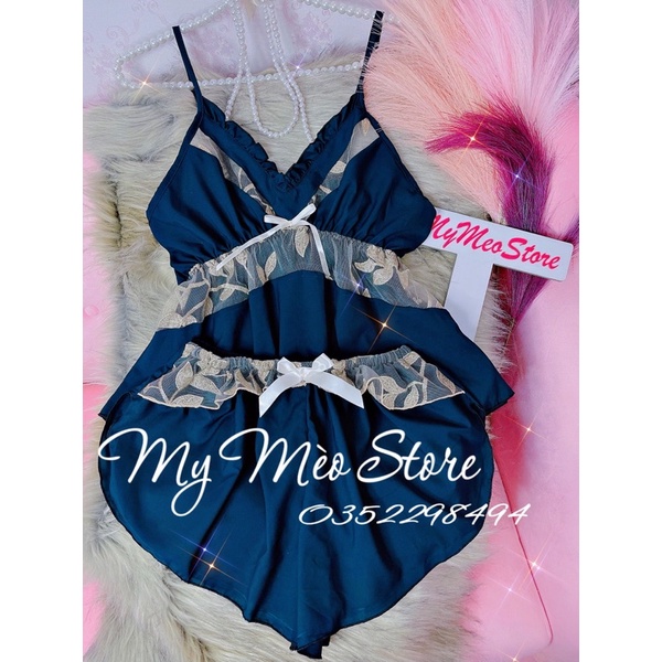 Xanh rêu phối ren vàng ✨