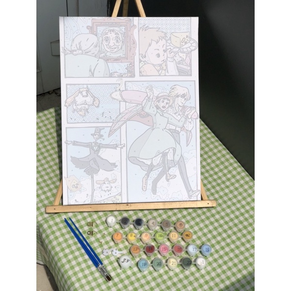 Tranh tô màu số hoá TinaSweet 🌈 30x40cm 🌈 Hoạt Hình Ghibli