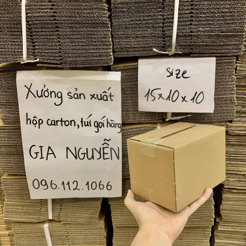 20 hộp carton 3 lớp dày dặn 15x10x10 nhỏ gon dùng đóng gói hàng