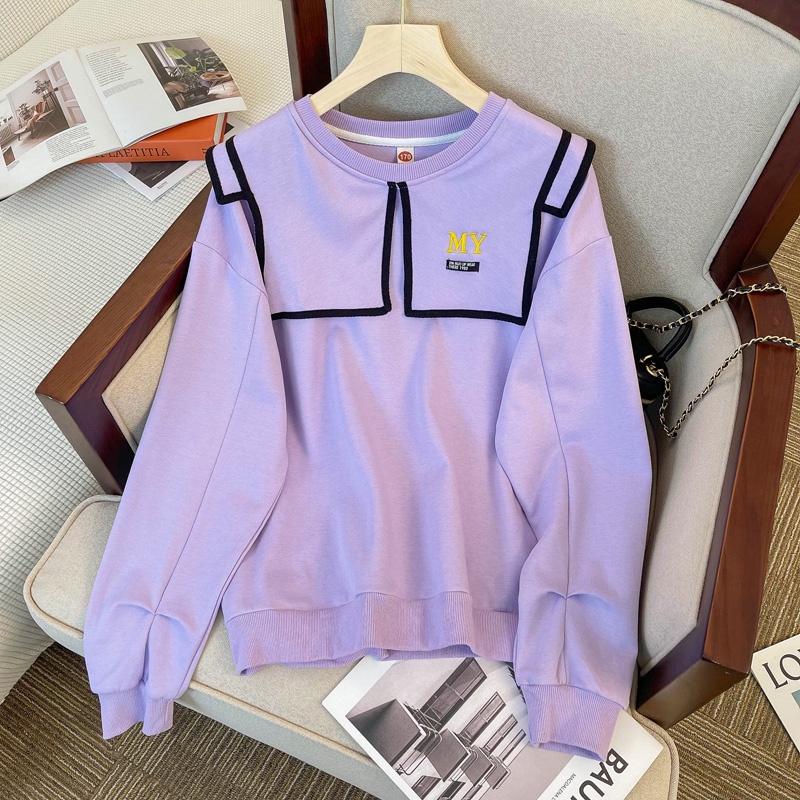 Áo sweater Cổ Thủy Thủ size Lớn Xinh Xắn Theo Phong Cách Mùa Thu Dành Cho Nữ