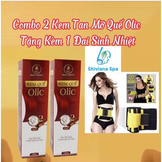 Kem Tan Mỡ quế olic làm giảm eo mỡ bụng không nóng rát combo 2 Kem tan mỡ tặng 1 đai sinh nhiệt