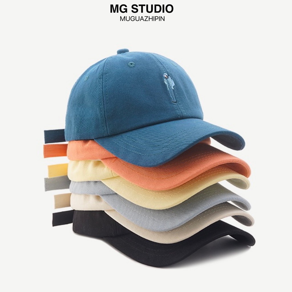 Mũ lưỡi trai MG STUDIO thêu họa tiết người hoạt họa thời trang