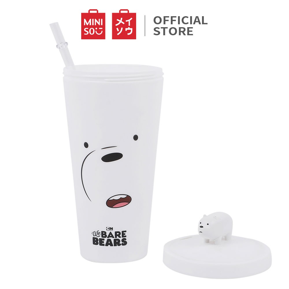 [Mã LIFEHL188 giảm 12% đơn 99K] Ly nhựa 640ml We Bare Bear x Miniso có nắp kèm ống hút nhiều(giao ngẫu nhiên)