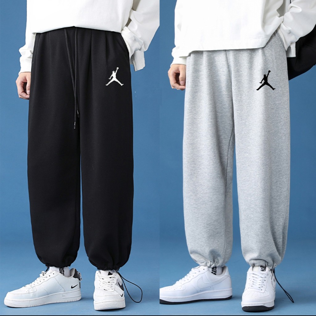 Quần Jogger Jordan Nam Nữ Ống Rộng ❤ Quần Thể Thao Rút Gấu Mặc 2 Kiểu Unisex HS15