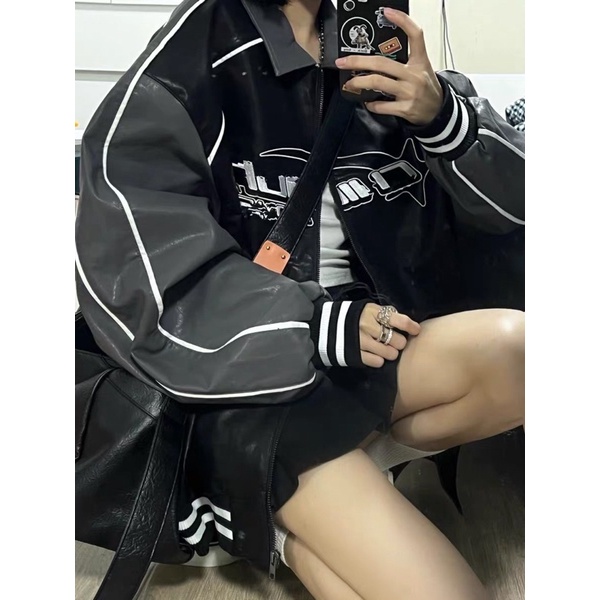 Áo Khoác Jacket Da Phong Cách Âu Mỹ Cool Ngầu