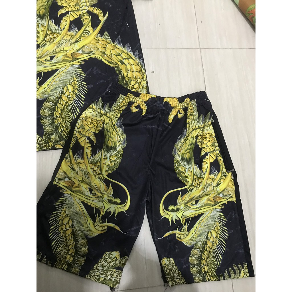 Bộ hè nam hoạ tiết rồng vàng cực chất - BN140 | BigBuy360 - bigbuy360.vn