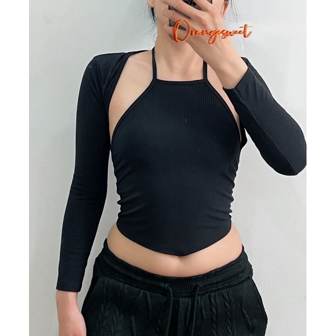 Set Áo Croptop 2 Món Cực Cá Tính Dày Dặn