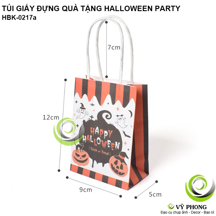 TÚI GIẤY CÓ QUAI XÁCH ĐỰNG BÁNH KẸO HALLOWEEN TÚI ĐỰNG QUÀ TẶNG TIỆC HALLOWEEN LỄ HỘI MA QUỶ HBK-0217