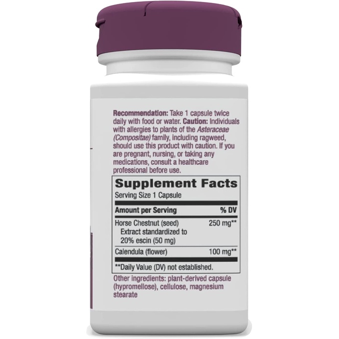 Viên uống hỗ trợ giãn tĩnh mạch chân Nature's Way Horse Chestnut for Healthy Veins and Blood Vessels 90 viên date 2025