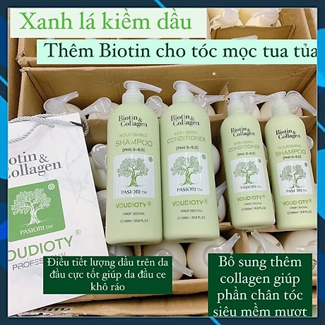 Bộ dầu gội Xả Biotin Collagen Trắng Xanh Vàng Giúp Phục Hồi Chống Rụng tóc 500ml - 1000ml.