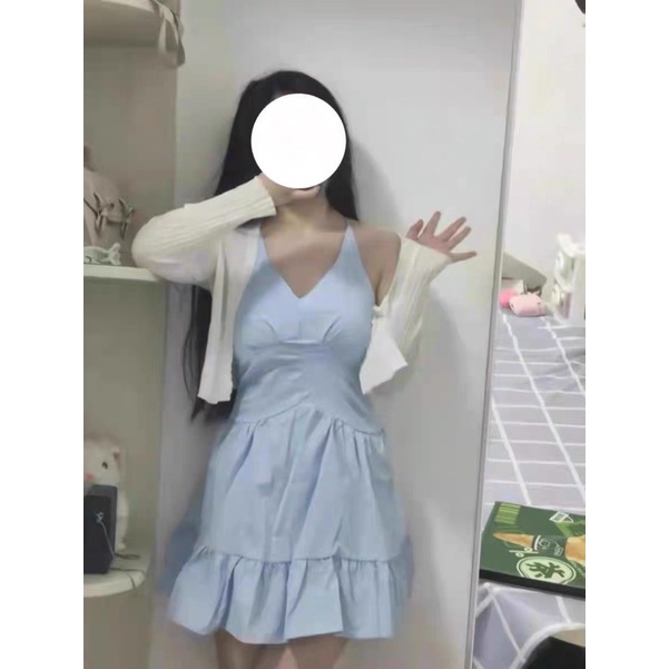 Pass thanh lý váy yếm xanh dương xinh
