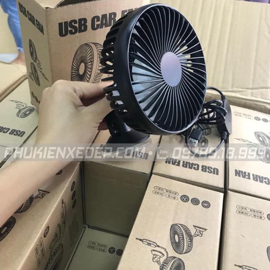 Quạt gió đơn mini 12v-24v cắm cổng USB dùng cho Văn Phòng, Gia đình, Xe hơi, Ô tô quạt chạy cực êm với 3 mức số | BigBuy360 - bigbuy360.vn