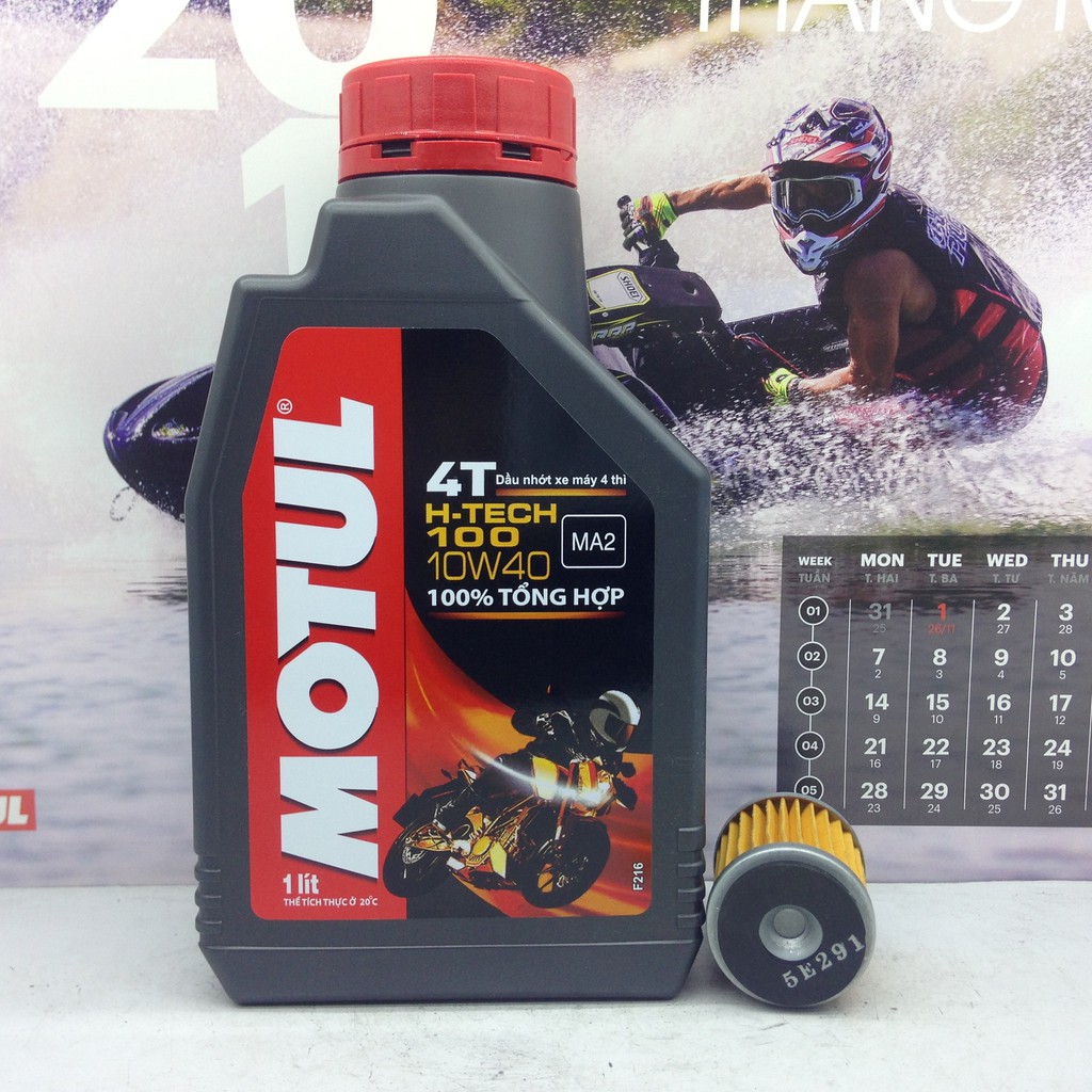 Nhớt Motul H- Tech 100 10W40 và lọc nhớt Yamaha