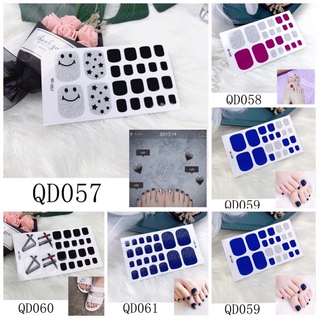 Set dán móng chân nails dán nghệ thuật nhiều màu - có ngay bộ móng đẹp trong 5 phút (Nail wraps / Nail stickers)