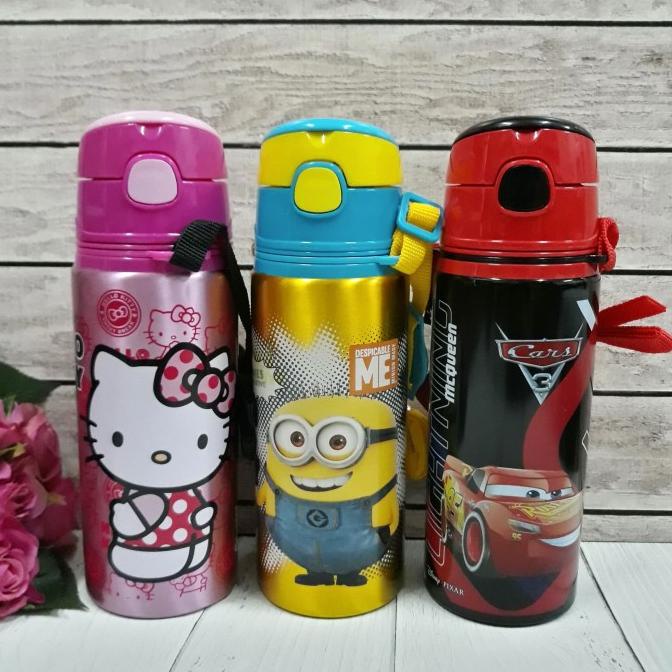 Bình Nước Bằng Nhôm Hình Hello Kitty Minion Cao Cấp