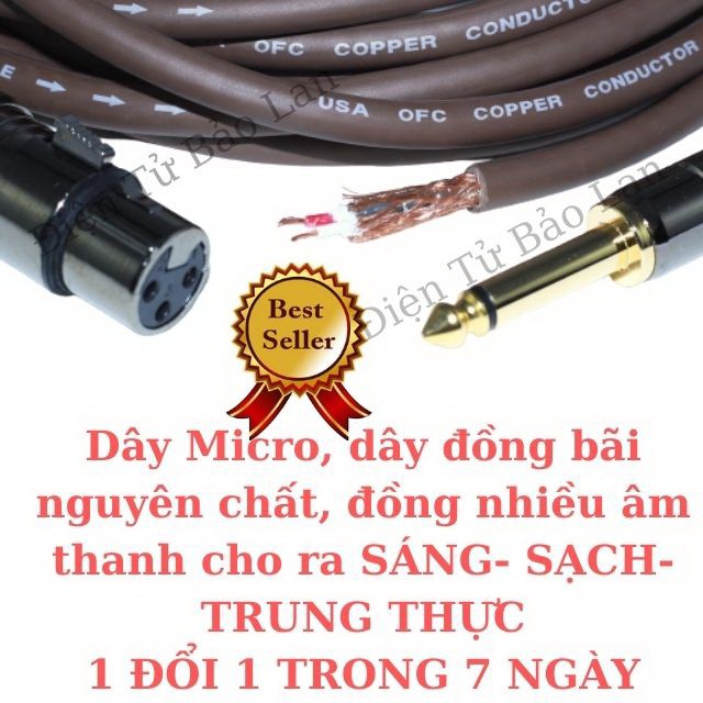 ( Hàng Bãi ) Dây Micro, Dây Canon Ra 6 Ly Dài 5m Và 1m