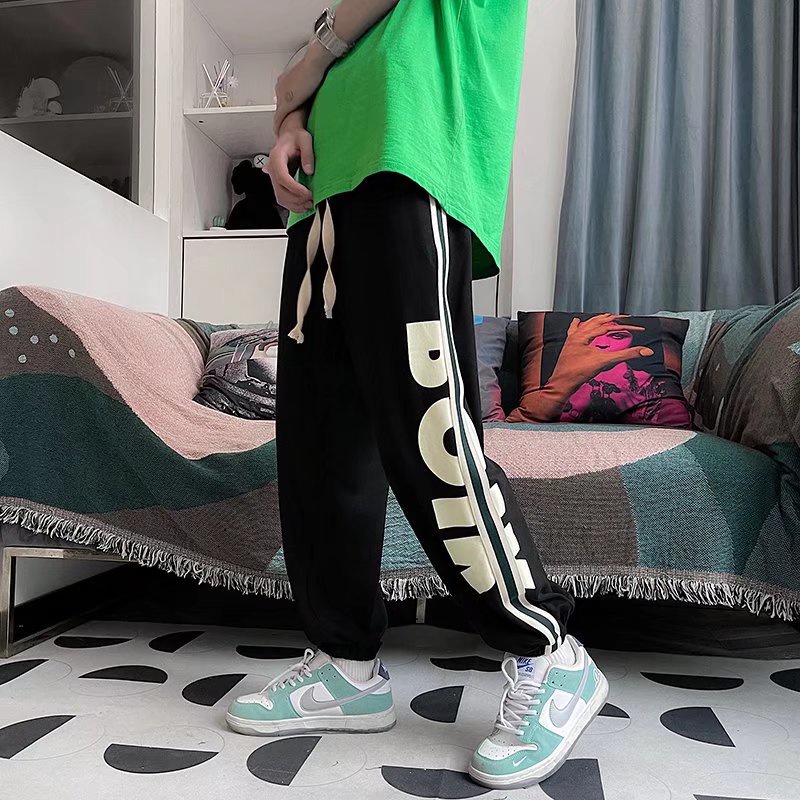 Quần Legging Dây Rút Dáng Rộng In Họa Tiết Phong Cách Hàn Quốc Thời Trang Cho Nam Và Nữ