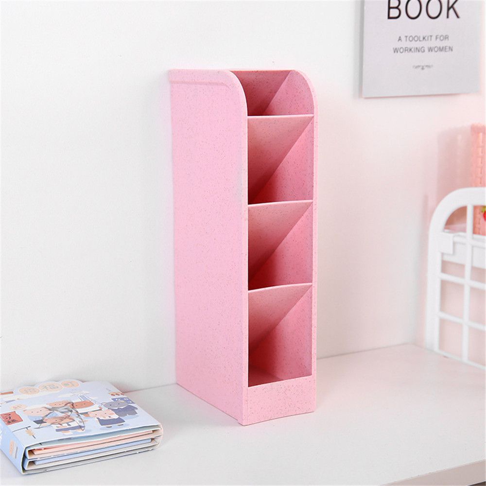 Hộp đựng bút/ cọ trang điểm/ son môi 4 ngăn phong cách Hàn Quốc đơn giản đa năng cho nữ