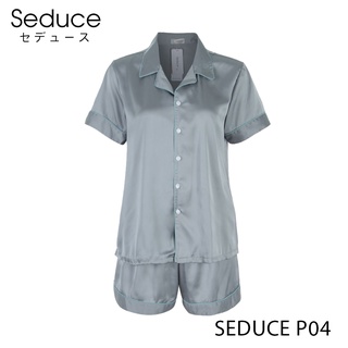 Bộ Đồ Ngủ Pijama Nữ Trơn Quần Đùi Lụa Satin Seduce P04