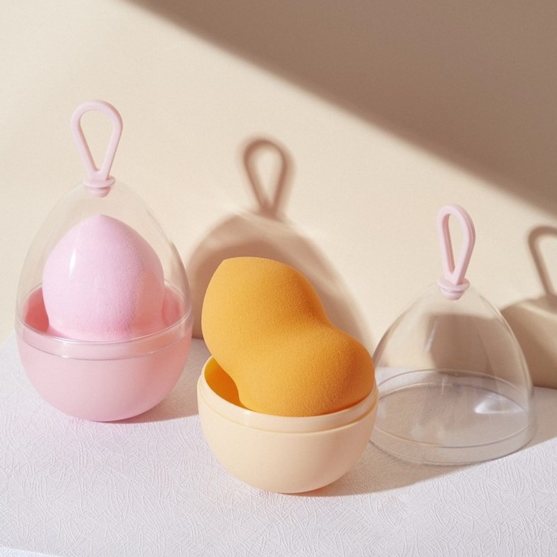 [Hàng mới về] Hộp bảo quản xốp trang điểm hình quả trứng thoáng khí chống ẩm mốc thích hợp mang đi du lịch