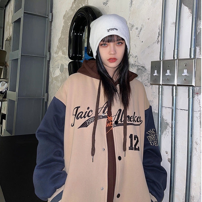 Áo khoác bomber varsity jacket nam nữ Faic Aneka phong cách bóng chày thêu số 12 mới 2020