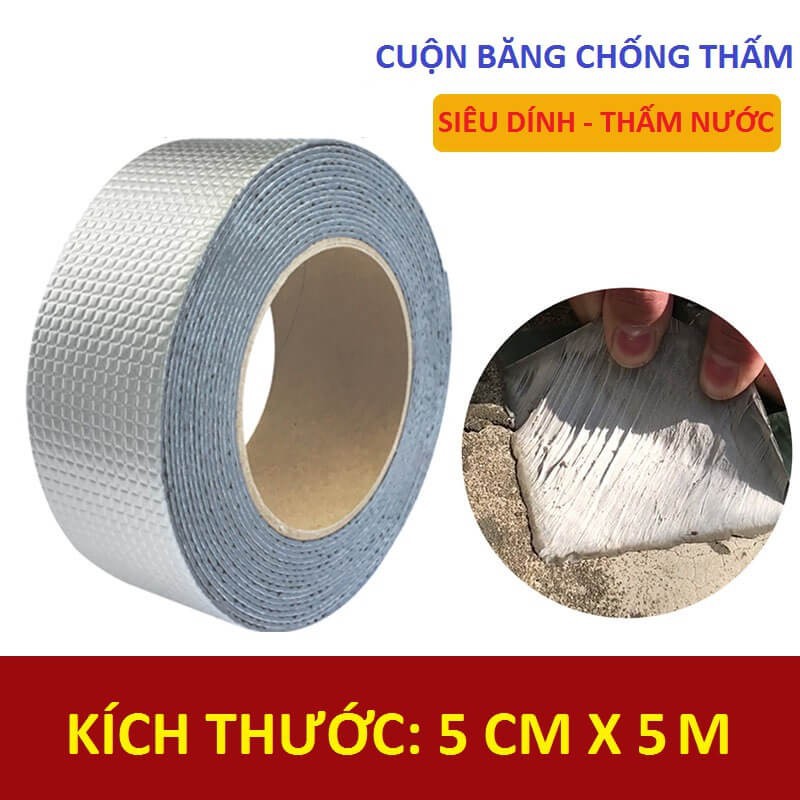 BĂNG KEO CHỐNG THẤM, CHỐNG NHIỆT DÀI 5M X 10CM CÔNG NGHỆ[GIÁ RẺ] ( KHO GIA DỤNG CỬA KHẨU TÂN THANH )