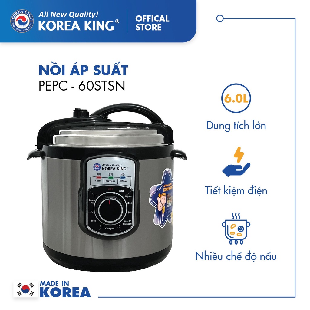 Nồi áp suất Korea King PEPC-60STSN Cao Cấp