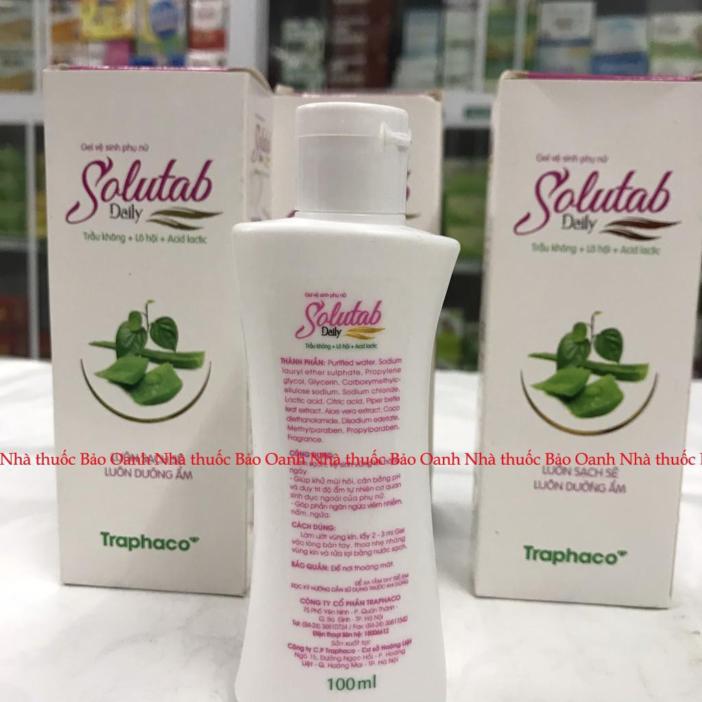 Gel Vệ Sinh Phụ Nữ Solutab Daily 100ml- Chính Hãng TRAPACO