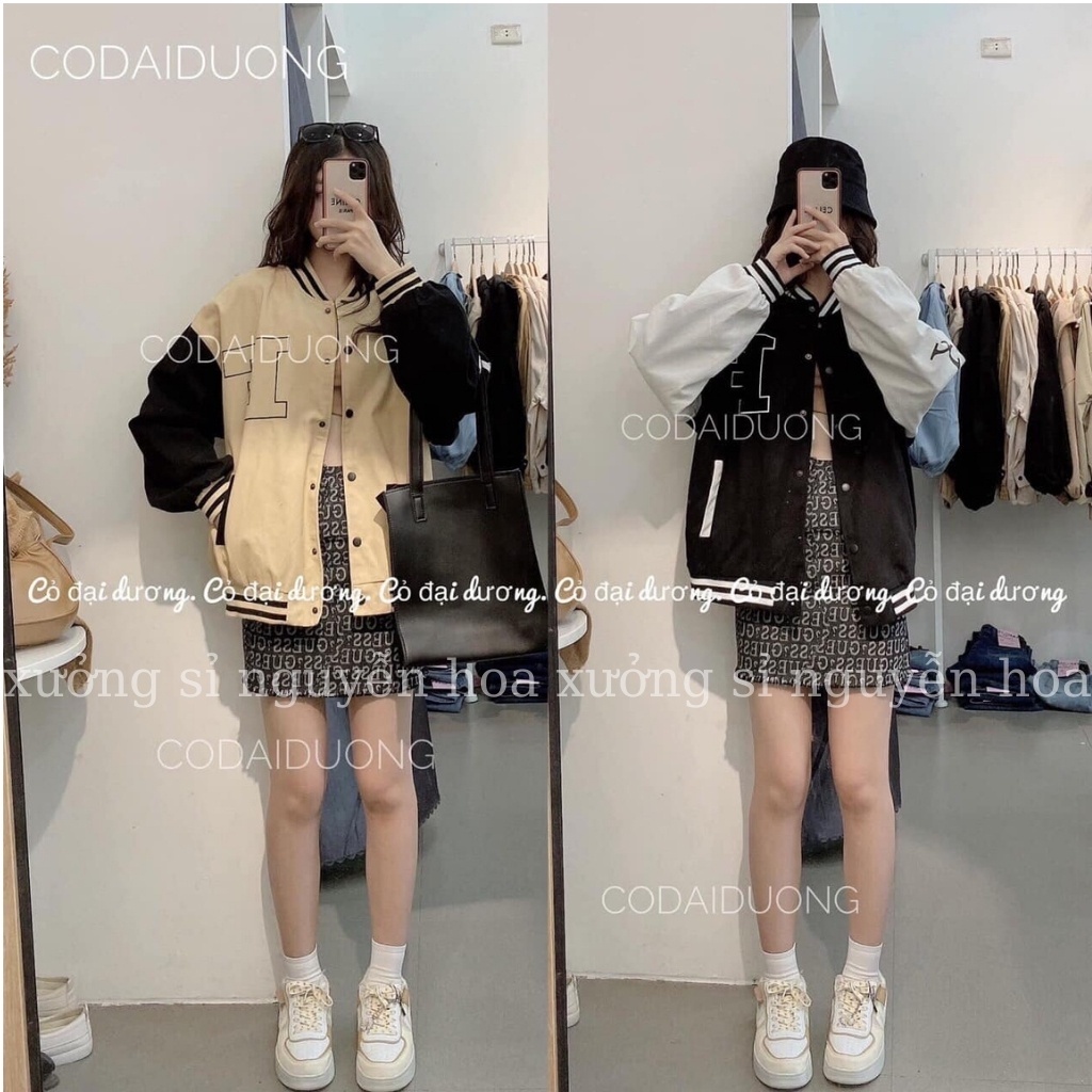 Áo khoác bomber áo bomber kaki F form unisex bao ngầu bao chất 2 màu be đen basix Xưởng Sỉ nguyễn Hoa - Hàng mới về
