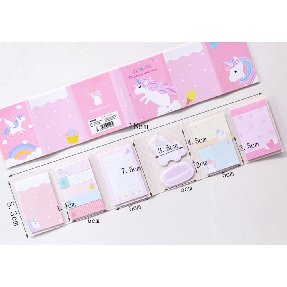 Sổ Giấy Sticky Note Unicorns Kỳ Lân (6 Xấp) - Mẫu 1