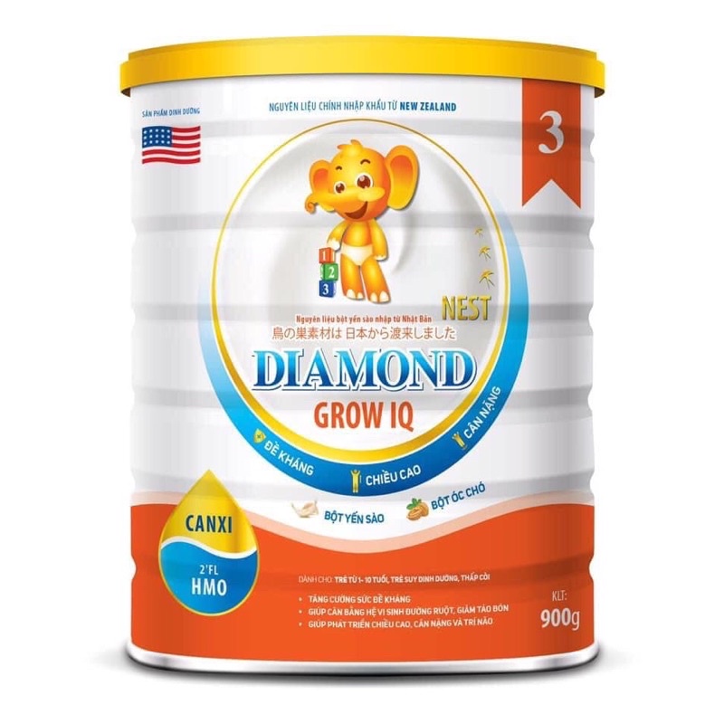 Sữa DIAMOND Nets Grow dành cho trẻ từ 1-10 tuổi lon 900g ( hàng kèm quà tặng )