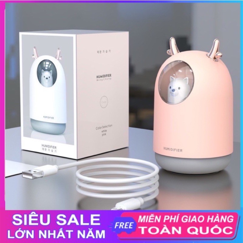 Máy Phun Sương Loại 1 Con Gấu Siêu Cute Đa Chức Năng Tạo Ẩm Không Khí, Làm Đèn Ngủ Siêu Đẹp.