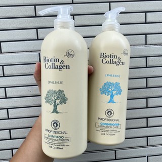(CHÍNH HÃNG) Dầu gội xả kích thích mọc tóc Biotin Collagen Yuiluim New 1000mlx2 New