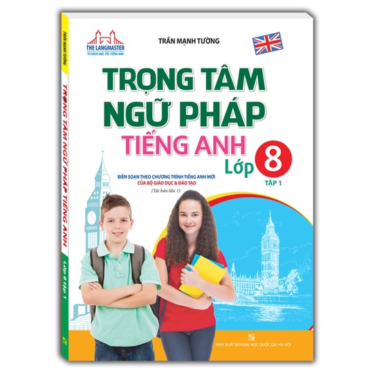 Sách - Combo trọng tâm ngữ pháp tiếng Anh lớp 8 (T1 + T2)