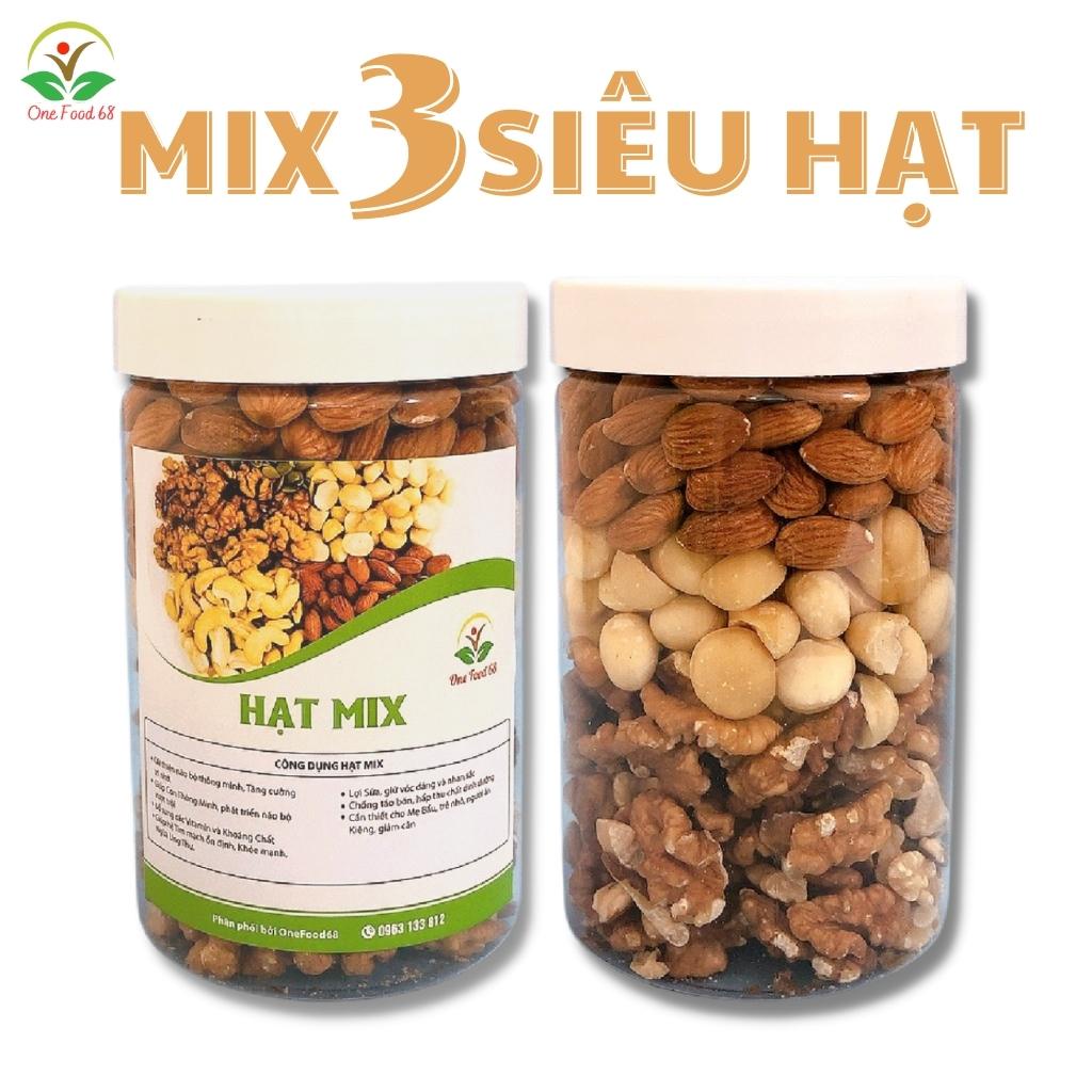 Hạt Dinh Dưỡng Mix 3 Loại Hạt Cao Cấp Siêu Hạt Gồm Hạt Macca, Hạnh Nhân Óc Chó Vàng, Ngũ Cốc Bà Bầu, Giảm Cân Onefood68