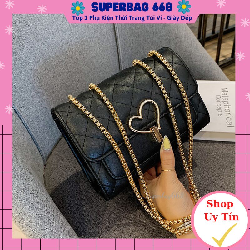 Túi Đeo Chéo Nữ ♥️XẢ KHO BÁN LỖ♥️ Túi Đeo Vai Khóa Trái Tim Hàn Quốc Dây Xích SP 152