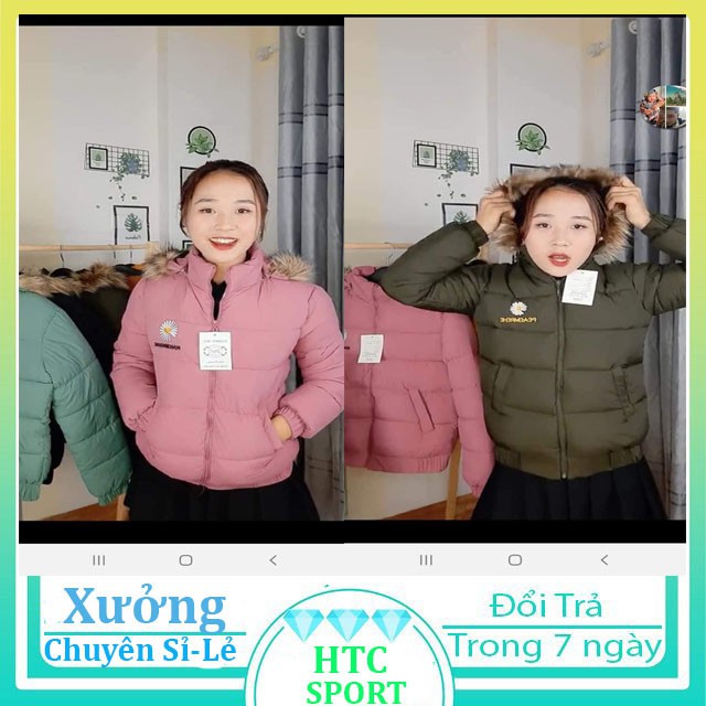 ÁO KHOÁC PHAO NỮ , ÁO PHAO MŨ LÔNG HOA CÚC CHẤT PHAO SIÊU MỀM MỊN, SIZE 40-62kg-HTC_ | BigBuy360 - bigbuy360.vn